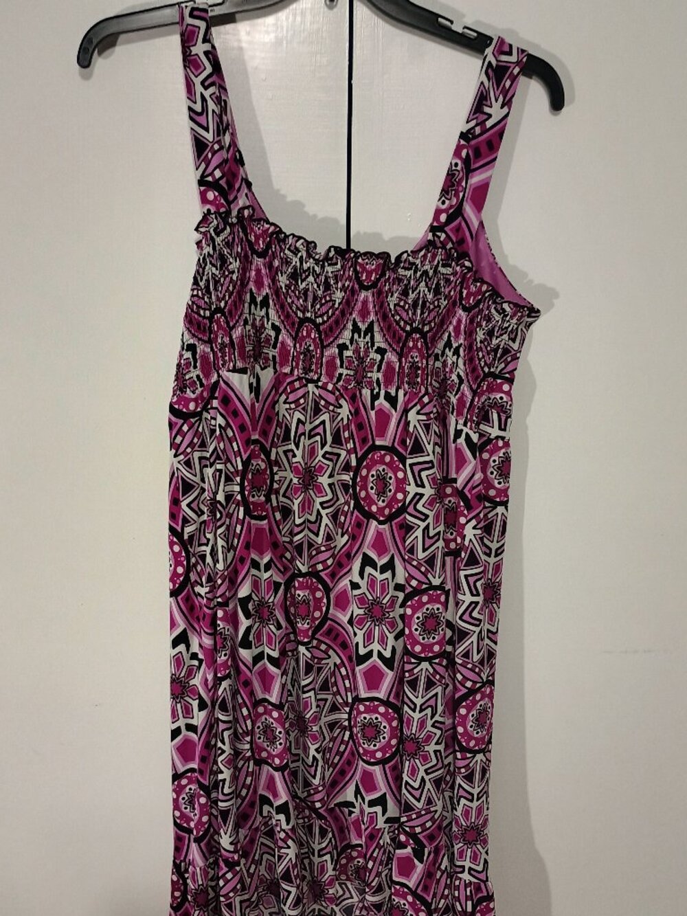 I.N.C. International Concepts Woman Pink Geometric Smocked Sleeveless Dress - Picture 3 of 8